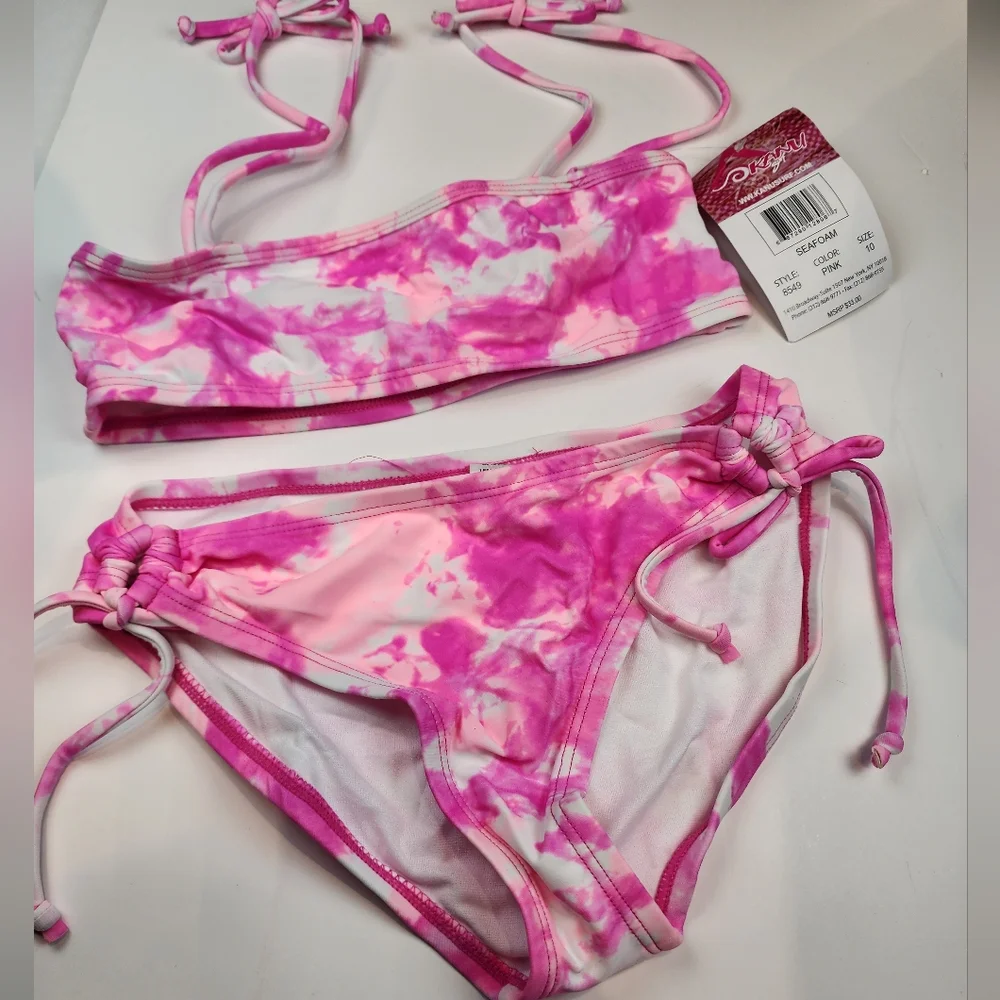 Kani Surf Girls Pink Tie-Dye Bikini Set‎ 381 Size 10